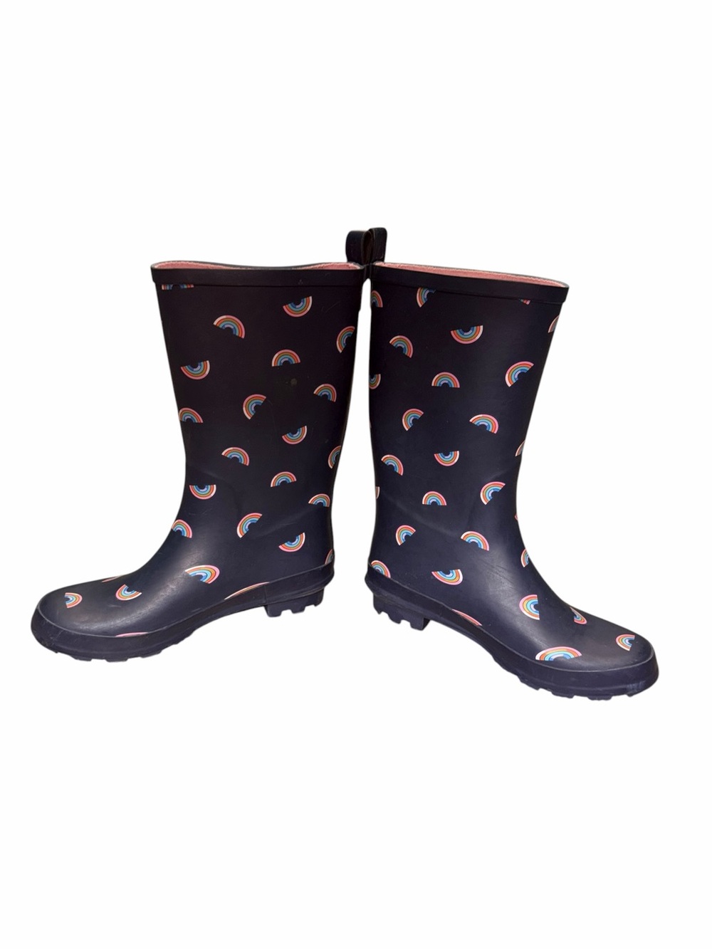 Cat and Jack Navy with Rainbows 🌈 Tall Rain Boots Size 4